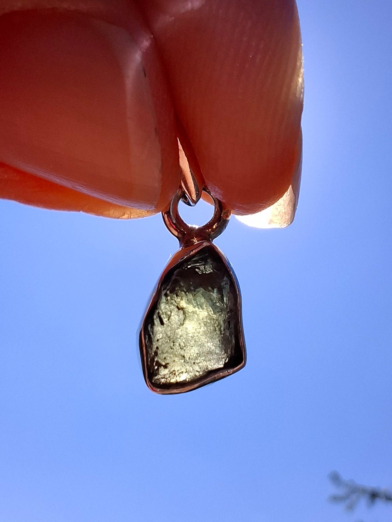 Moldavite Piece, 925 Silver, Tektite (Ref: P54)