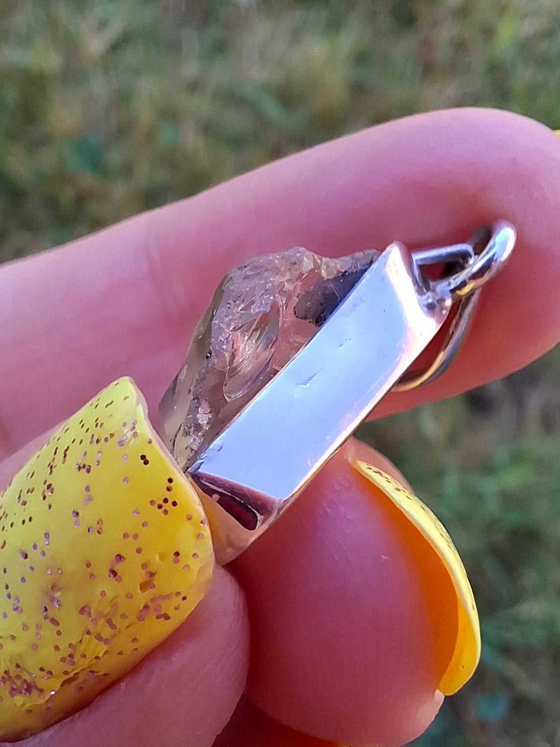 Libyan Desert Glass Pendant, 925 Silver, Tektite (Ref: LP101)