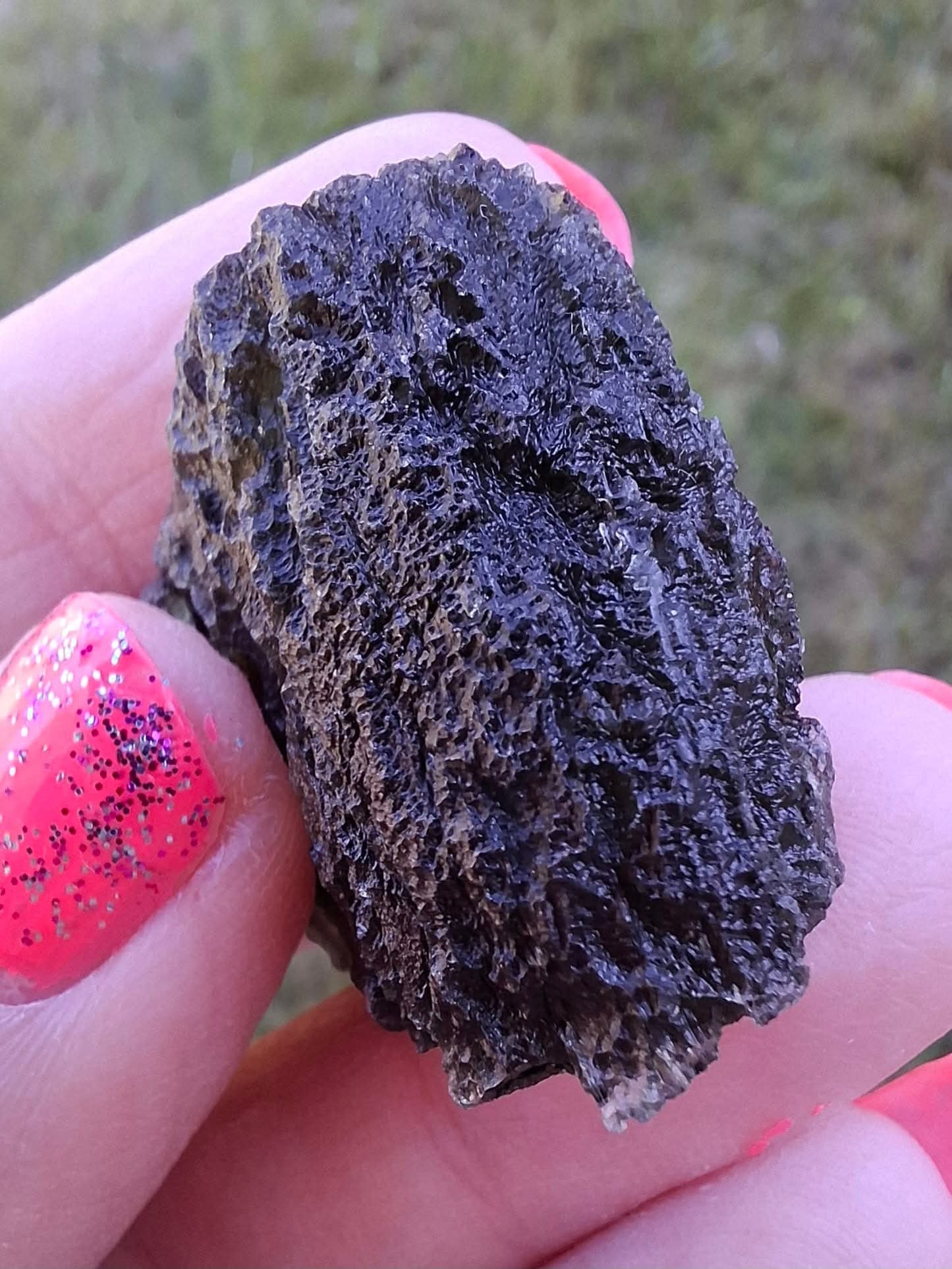 Moldavite Piece, SLAVCE, 13.52g, Tektite (Ref: 1178)