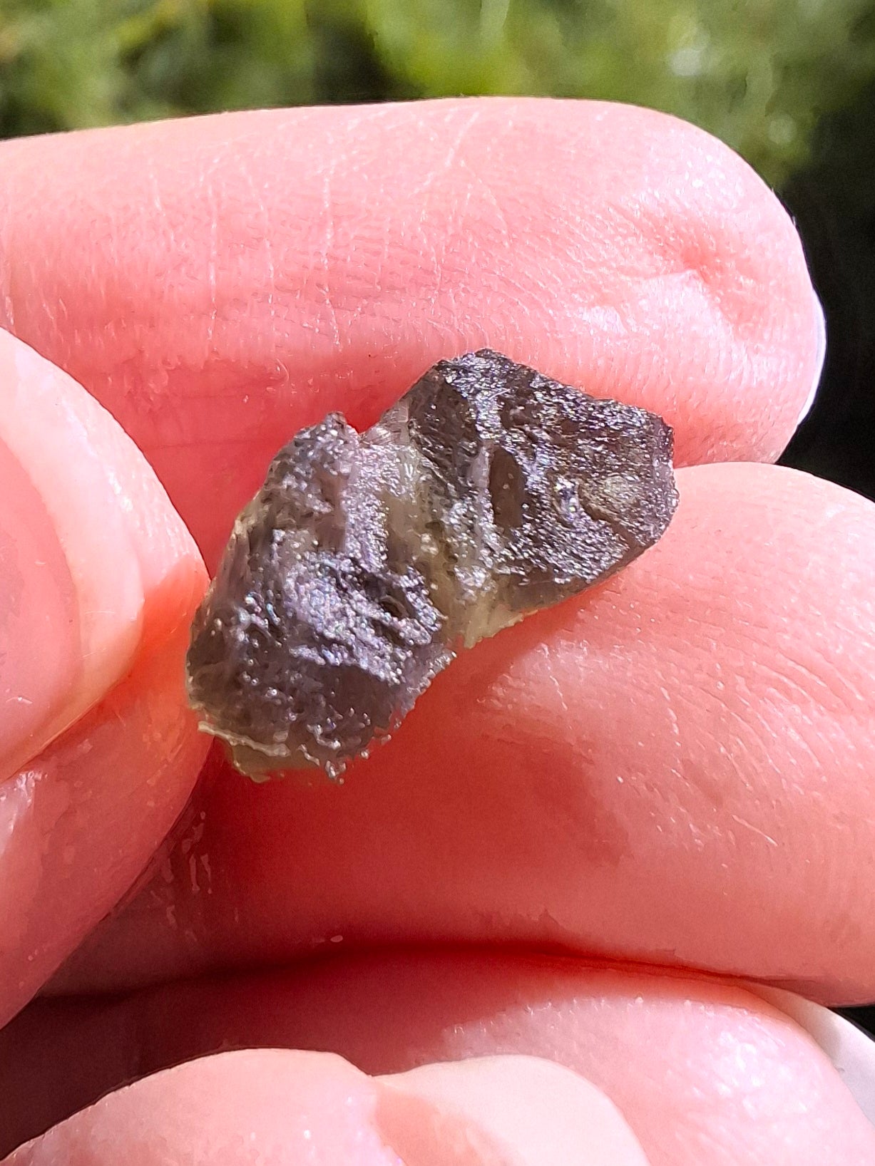 DRILLED, Moldavite Piece, 0.96g, Tektite (Ref: D27)