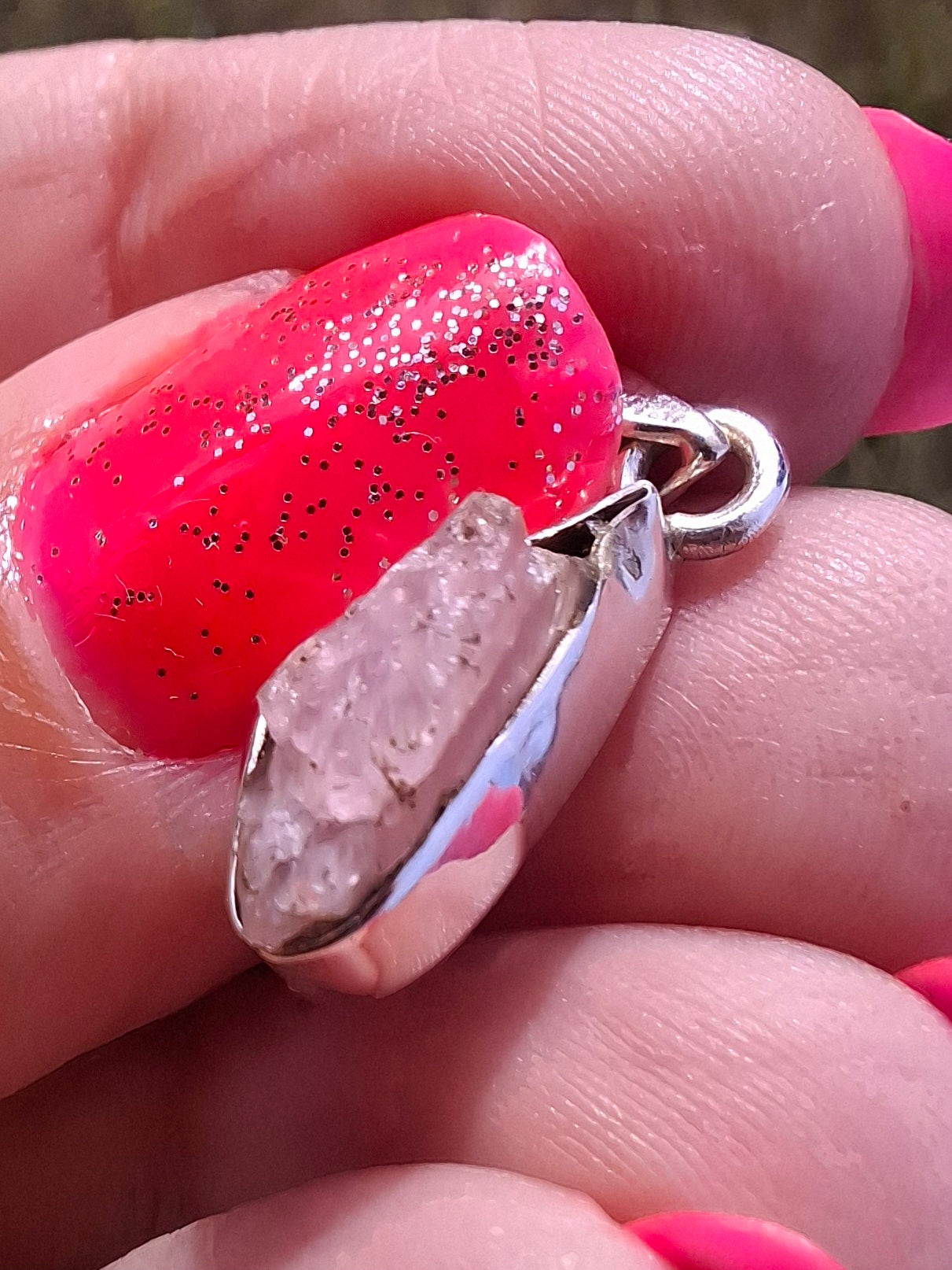 Pink Tourmaline Pendant, 925 Silver, Crystal (Ref: PT80)
