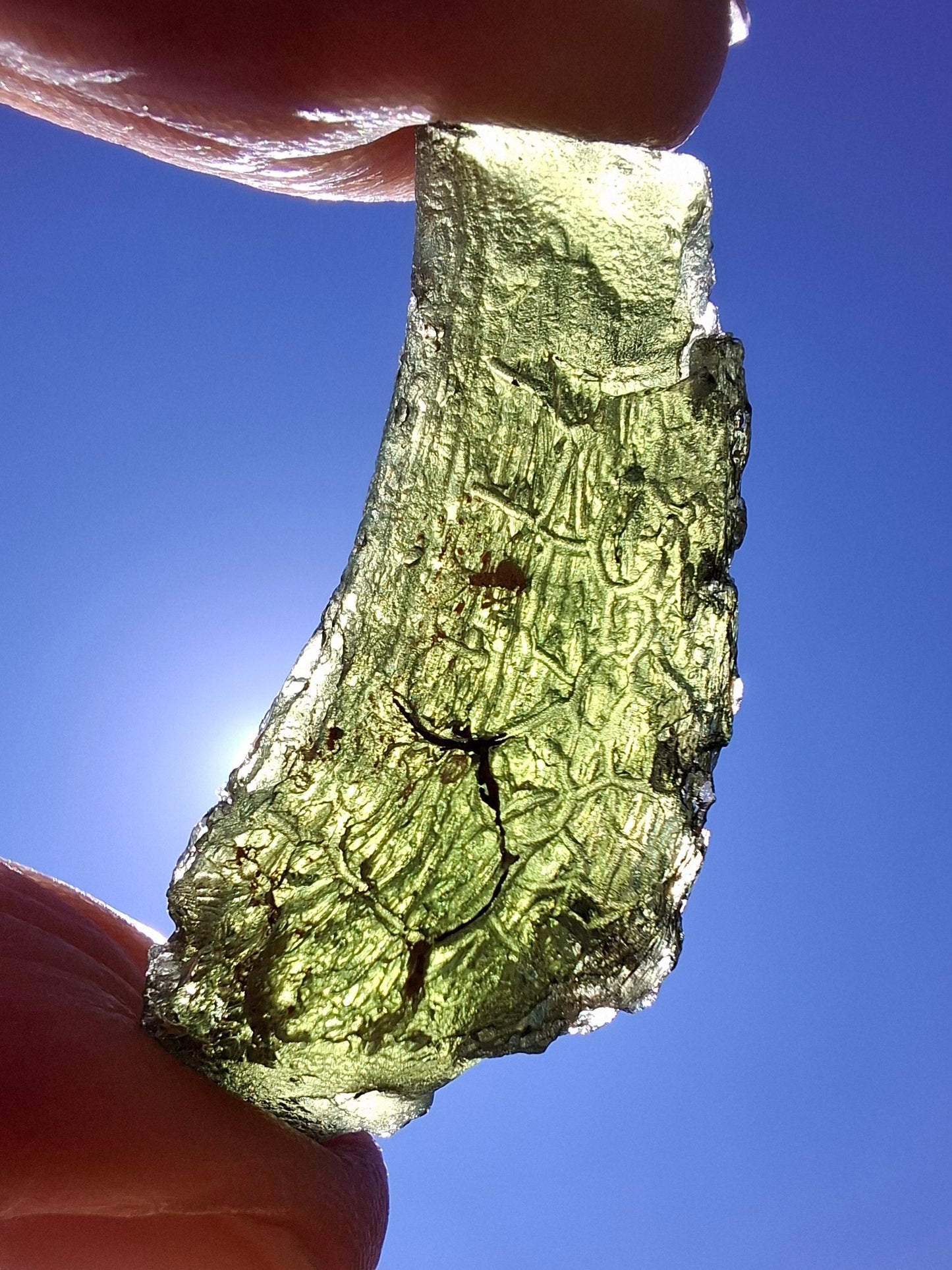 Moldavite Piece, NESMEN, 8.04g, Tektite (Ref: 1377)
