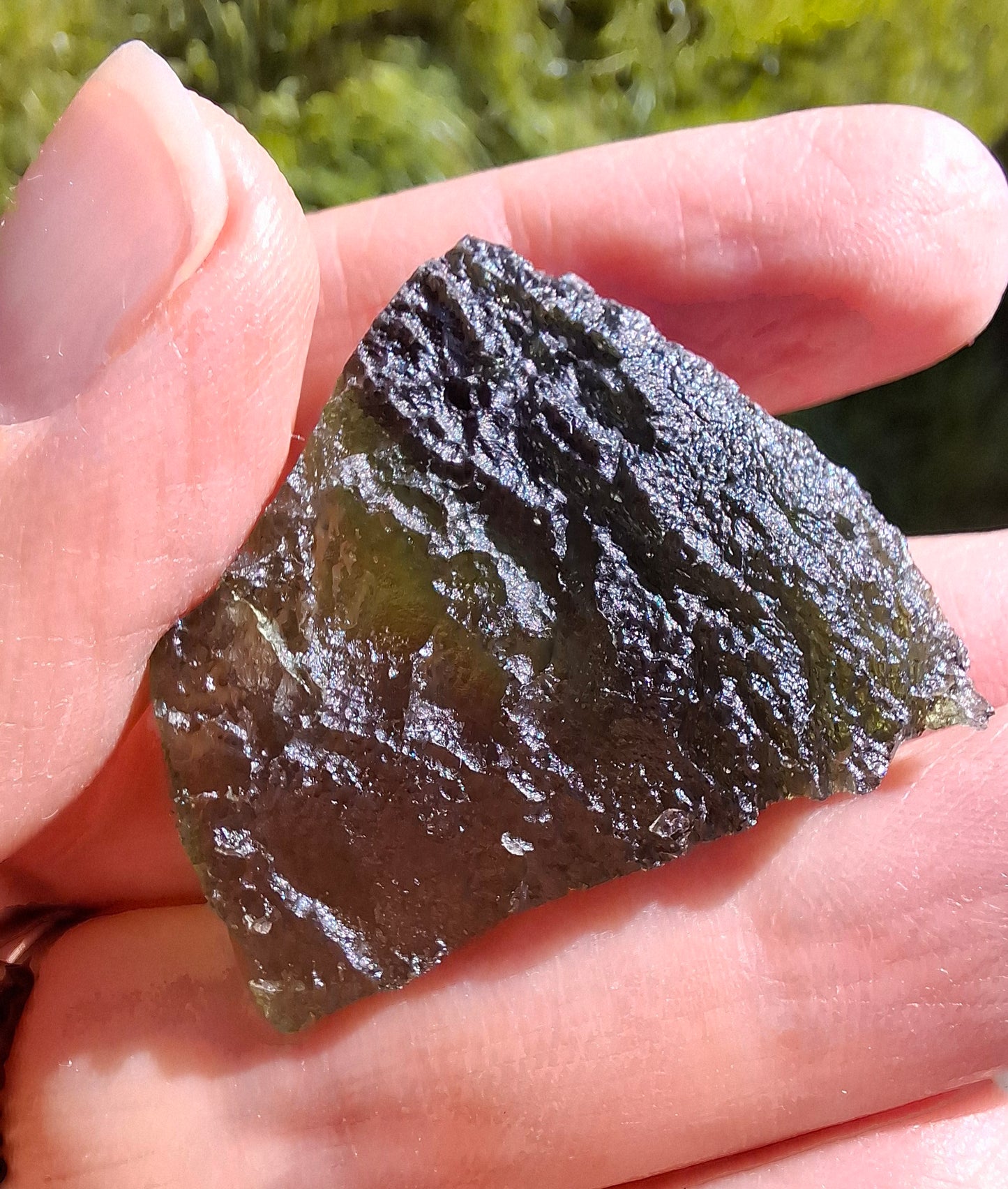 Moldavite Piece, SLAVCE, 13.52g, Tektite (Ref: 1178)