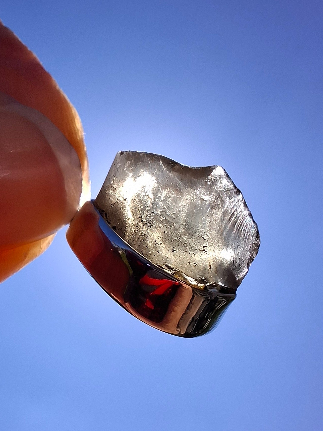 Libyan Desert Glass Pendant, 925 Silver, Tektite (Ref: LP76)