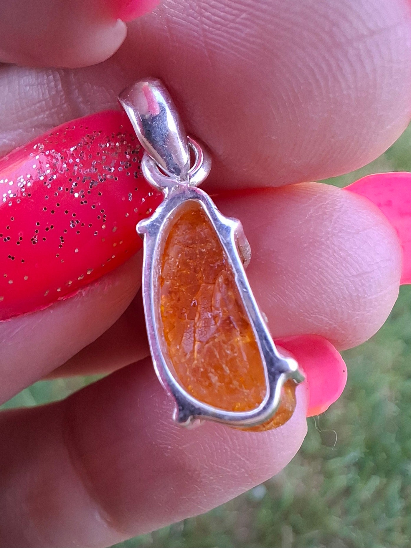 Baltic Amber Pendant, 925 Silver, Fossil (Ref: AP21)
