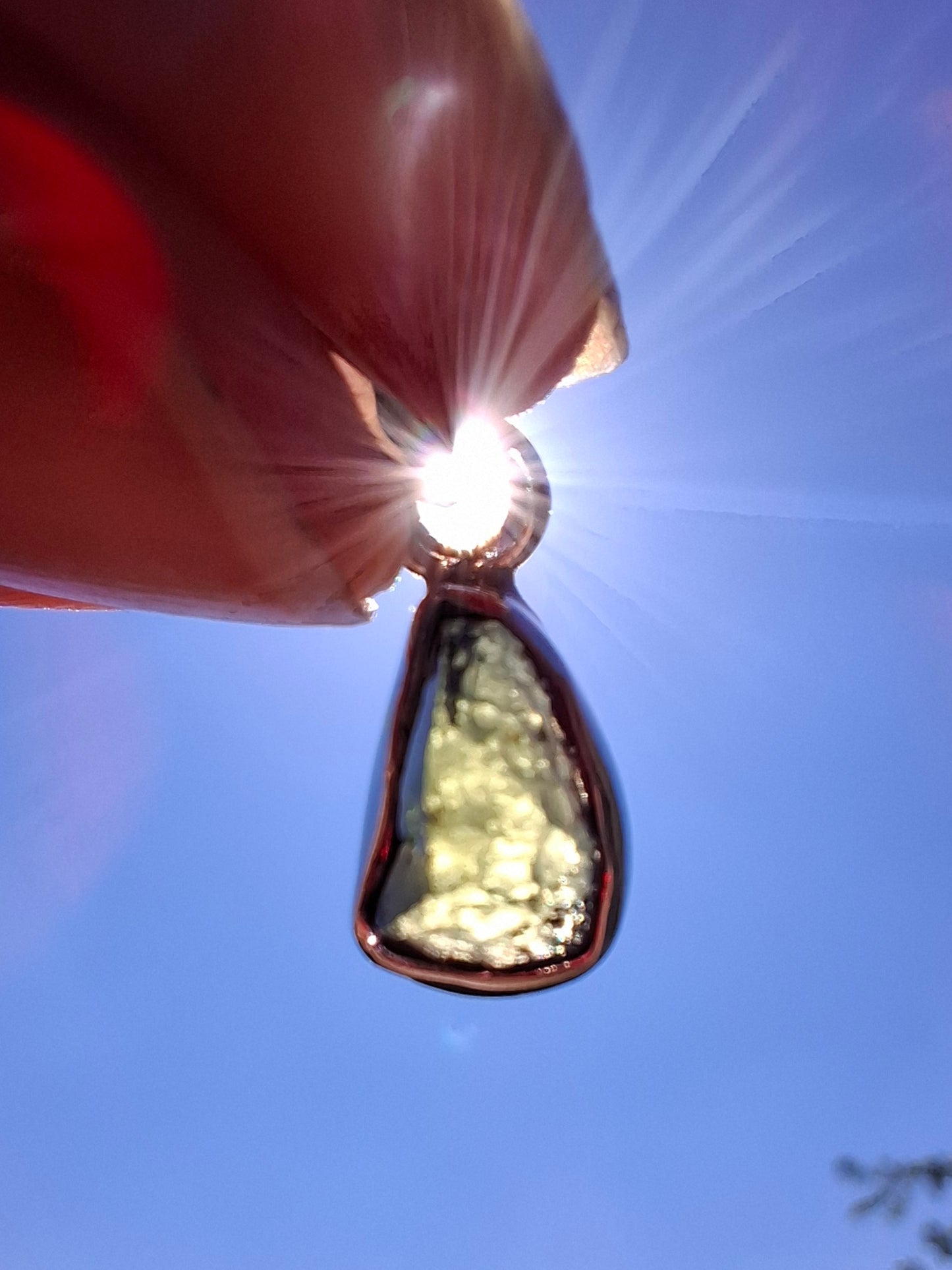 Moldavite Pendant, 925 Silver, Tektite (Ref: P51)