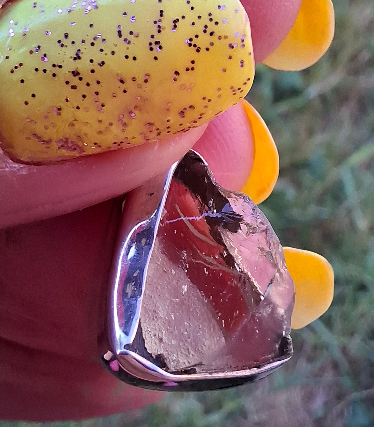 Libyan Desert Glass Pendant, 925 Silver, Tektite (Ref: LP101)