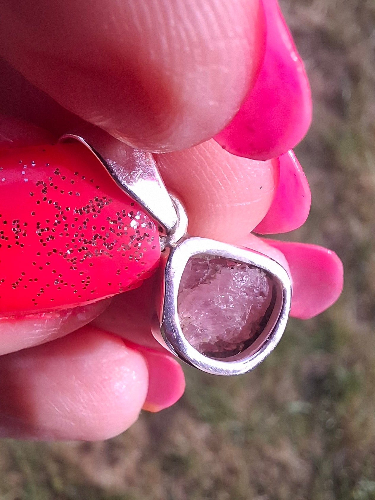 Pink Tourmaline Pendant, 925 Silver, Crystal (Ref: PT89)