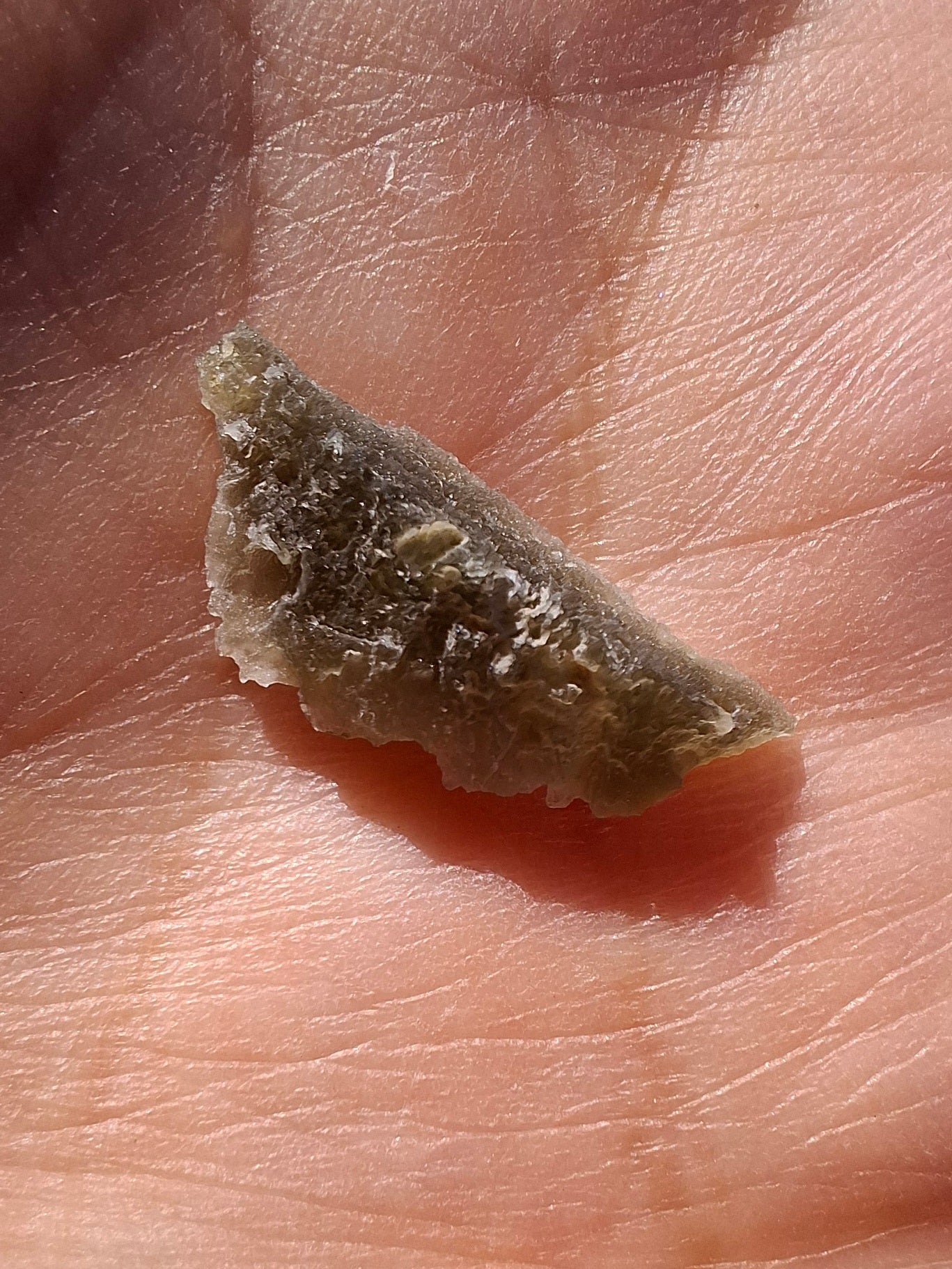 Moldavite Piece, SNOWFLAKE, FROSTED, BRUSNA, Tektite (Ref: 1491)