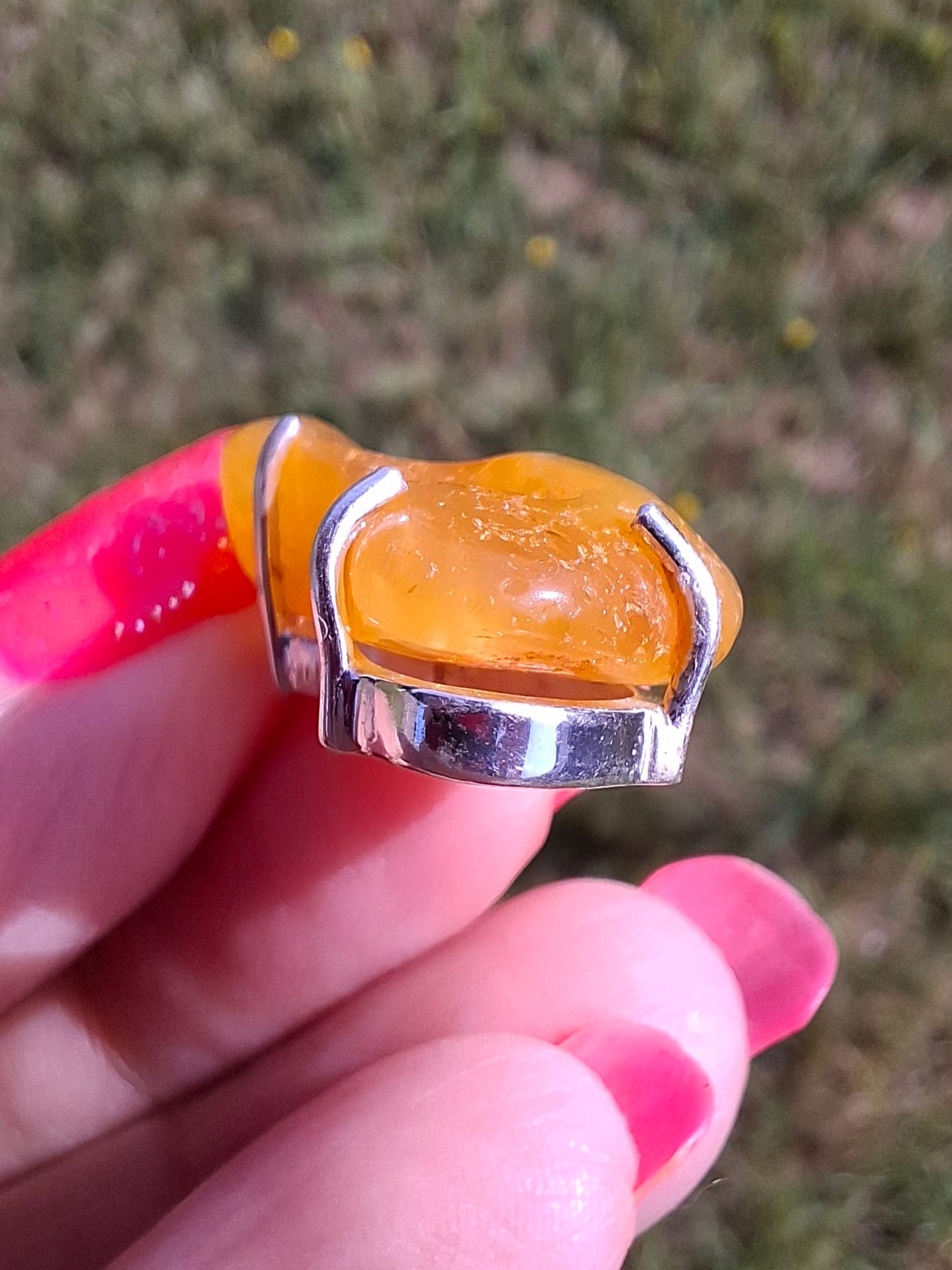 Baltic Amber Pendant, 925 Silver, Fossil (Ref: AP7)