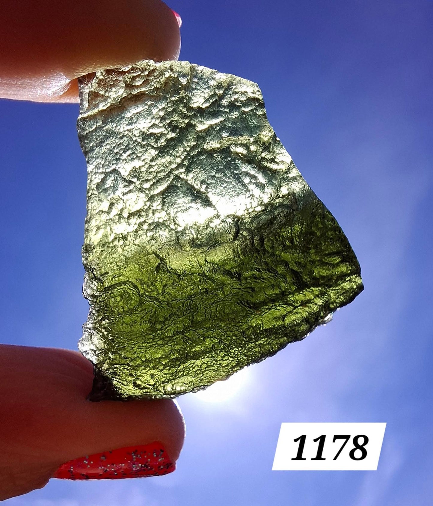Moldavite Piece, SLAVCE, 13.52g, Tektite (Ref: 1178)