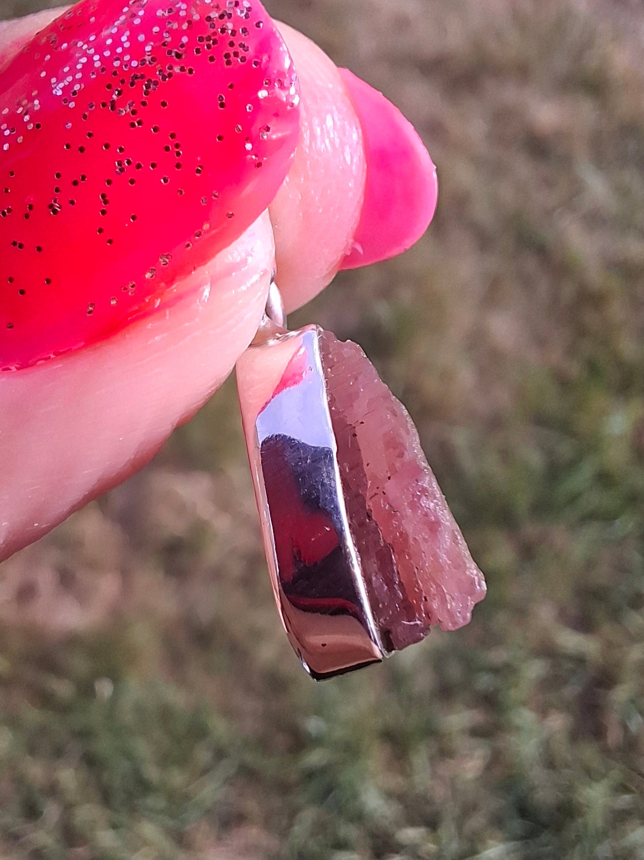 Pink Tourmaline Pendant, 925 Silver, Crystal (Ref: PT95)