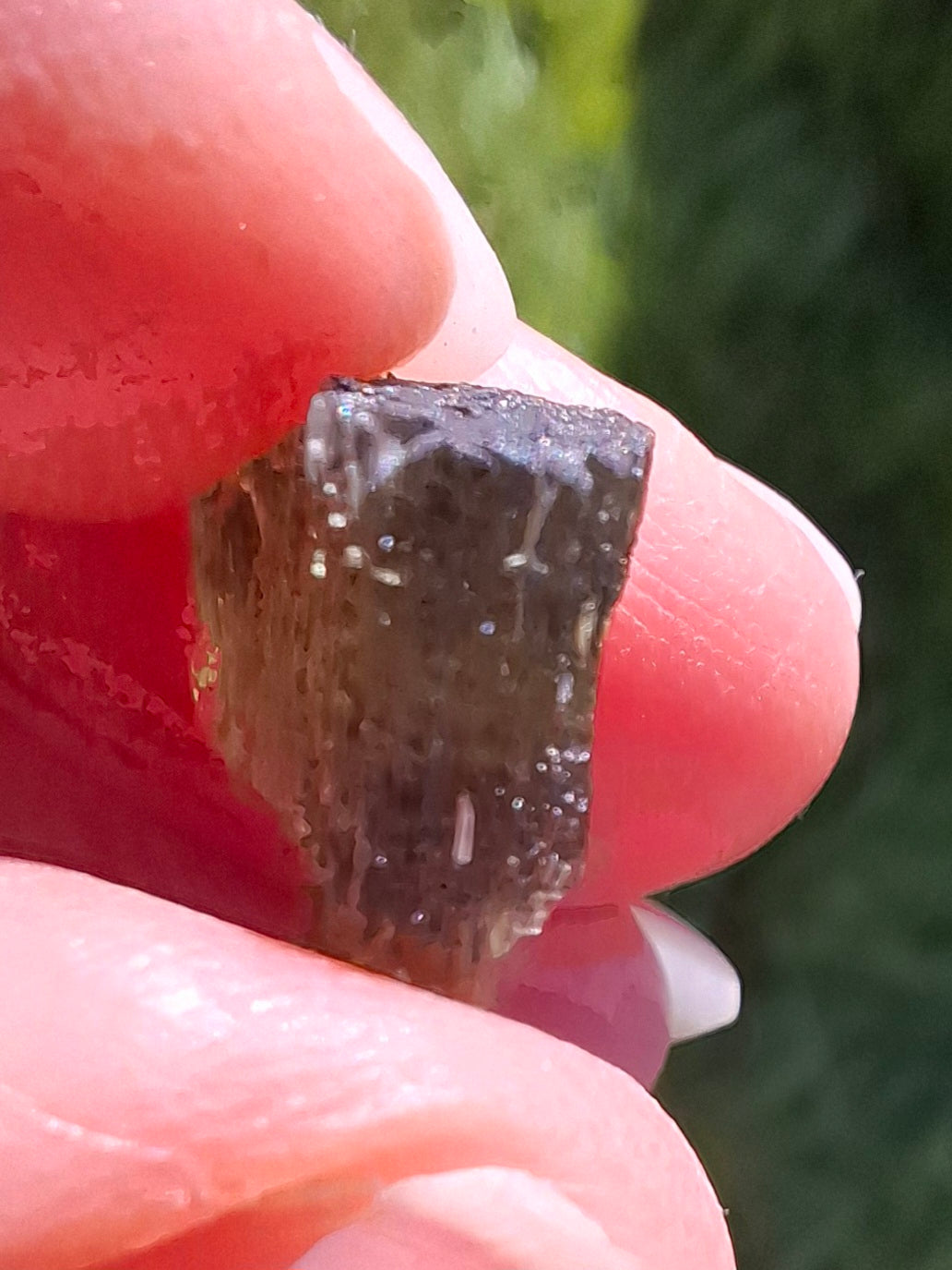 DRILLED, Moldavite Piece, 1.13g, Tektite (Ref: D7)