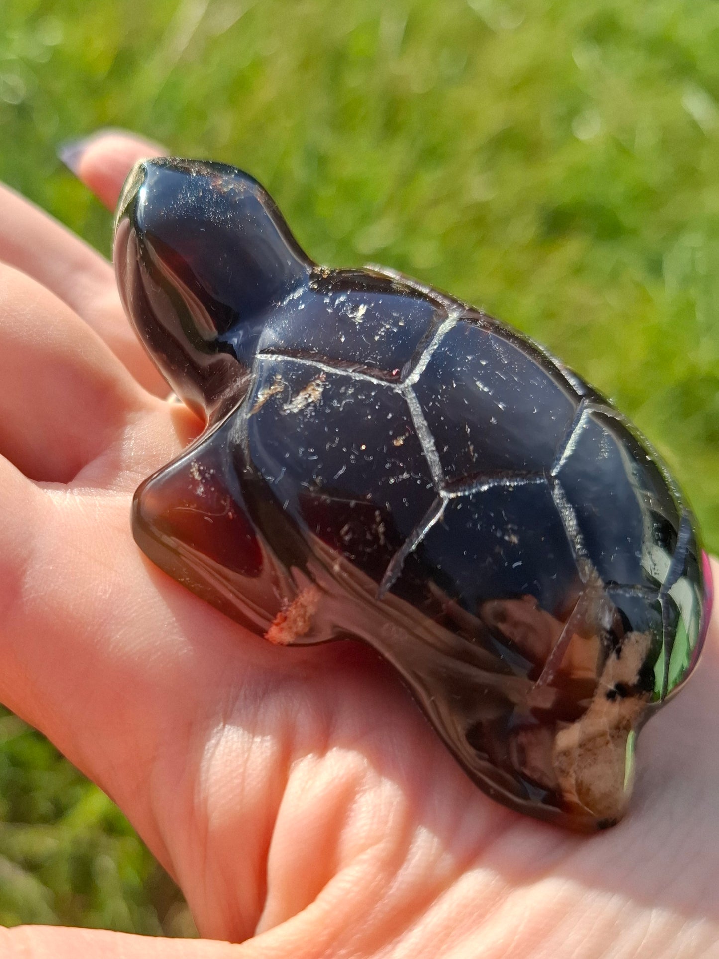 Red Amber Turtle, 56.87g, Carving, Fossil (Ref: TT2)