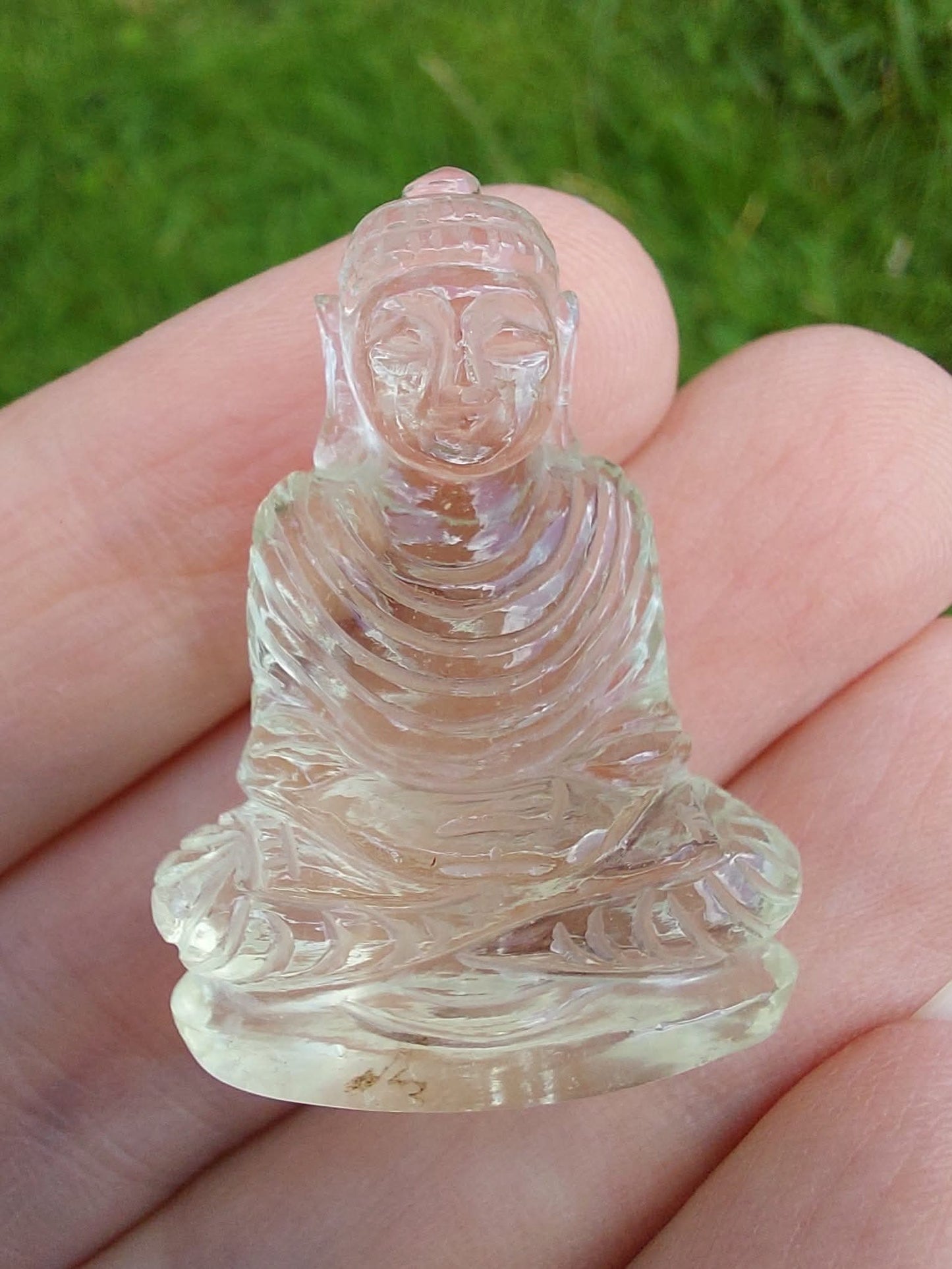 Libyan Desert Glass BUDDHA Carving, 7.56g, Tektite (Ref: LDG B0)