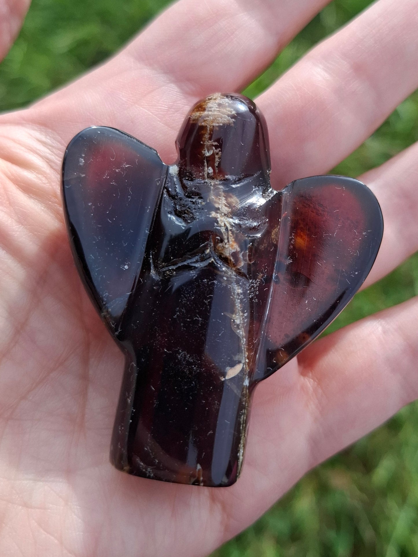 Red Amber Angel, 22.65, Carving, Fossil (Ref: AA3)