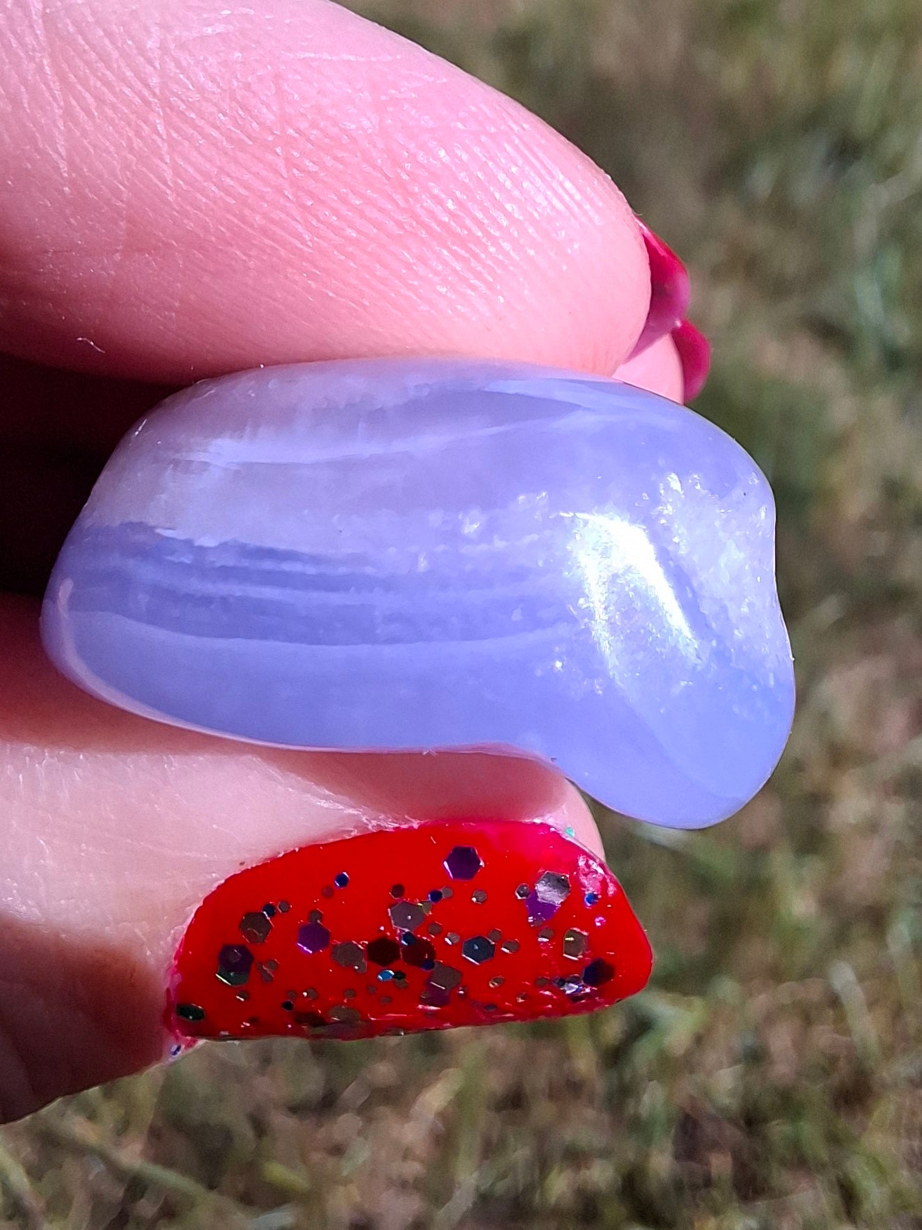 Blue Lace Agate, Tumble Stone, Crystal (Ref: T137)