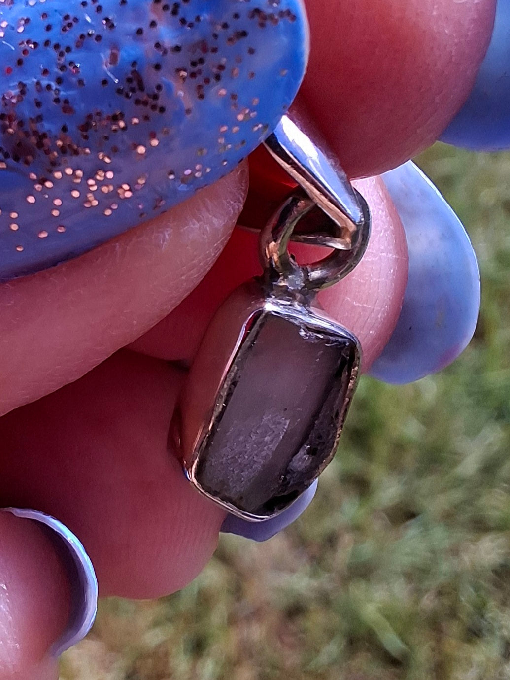 Moldavite Pendant, 925 Silver, Tektite (Ref: P80)