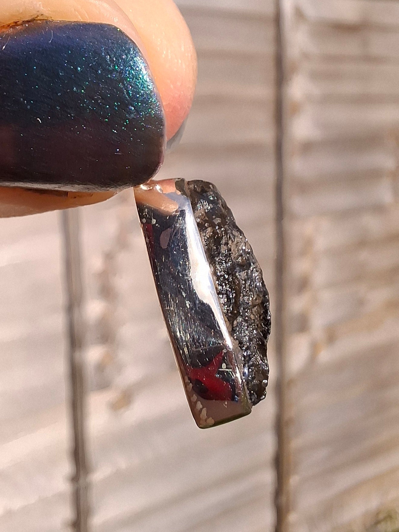 Moldavite Pendant, 925 Silver, Tektite (Ref: P15)