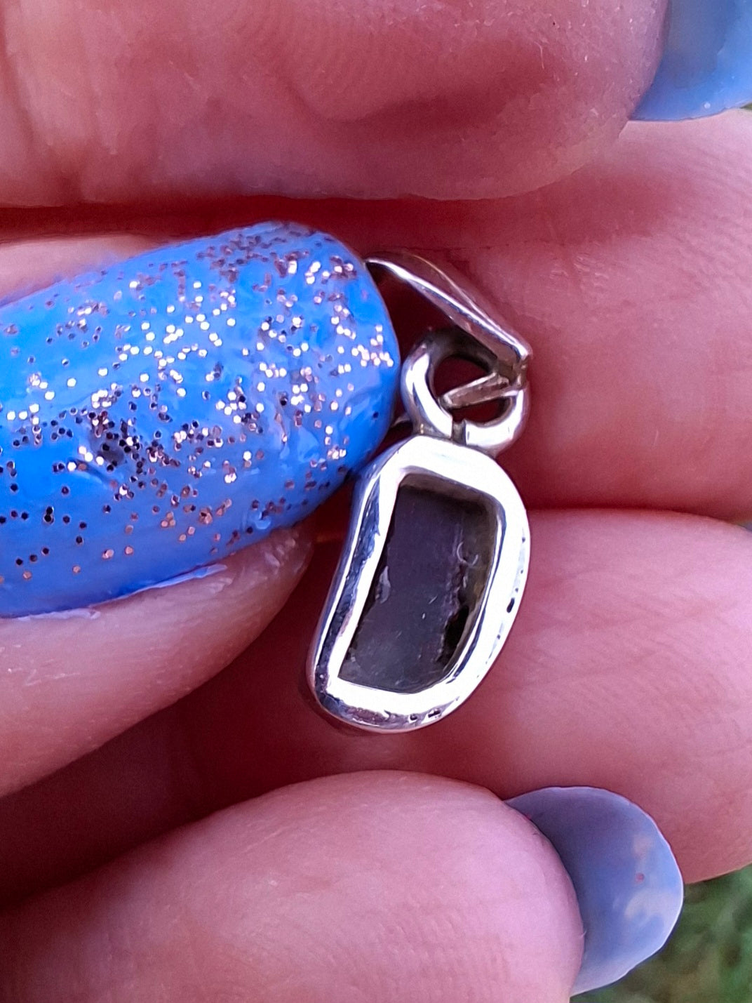 Moldavite Pendant, 925 Silver, Tektite (Ref: P39)