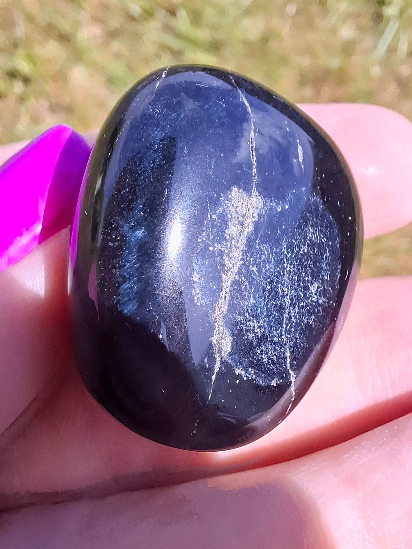 Blue Tigers Eye, Tumble Stone, Crystal (Ref: T22)