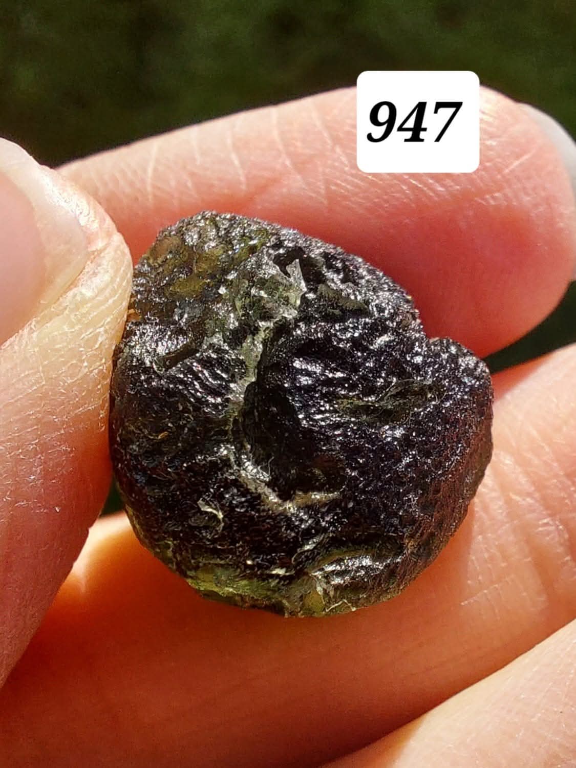Moldavite Piece, NESMEN,  5.48g, Tektite (Ref: 947)
