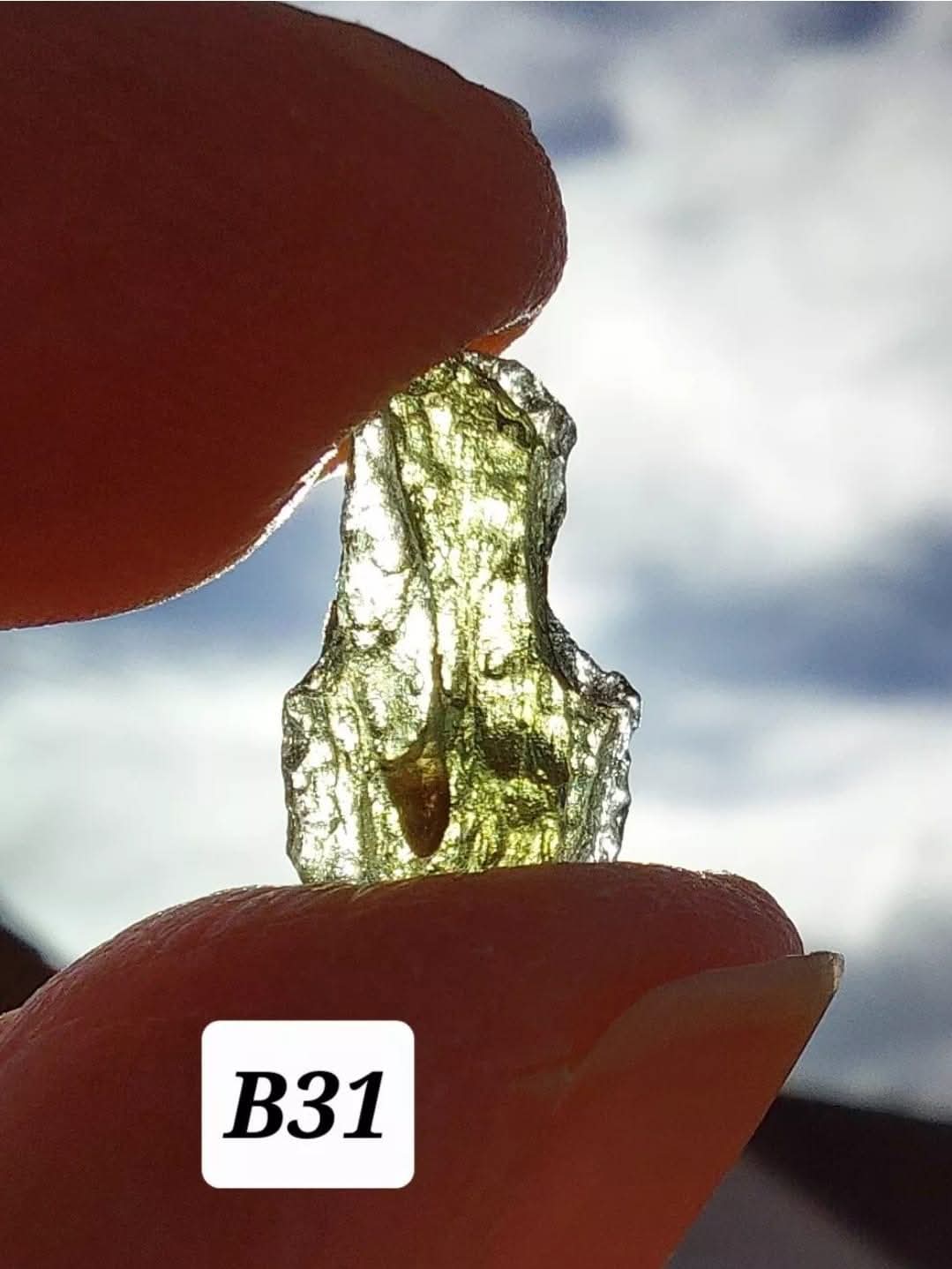Moldavite Small Piece, 0.43g, Tektite (Ref: B31)