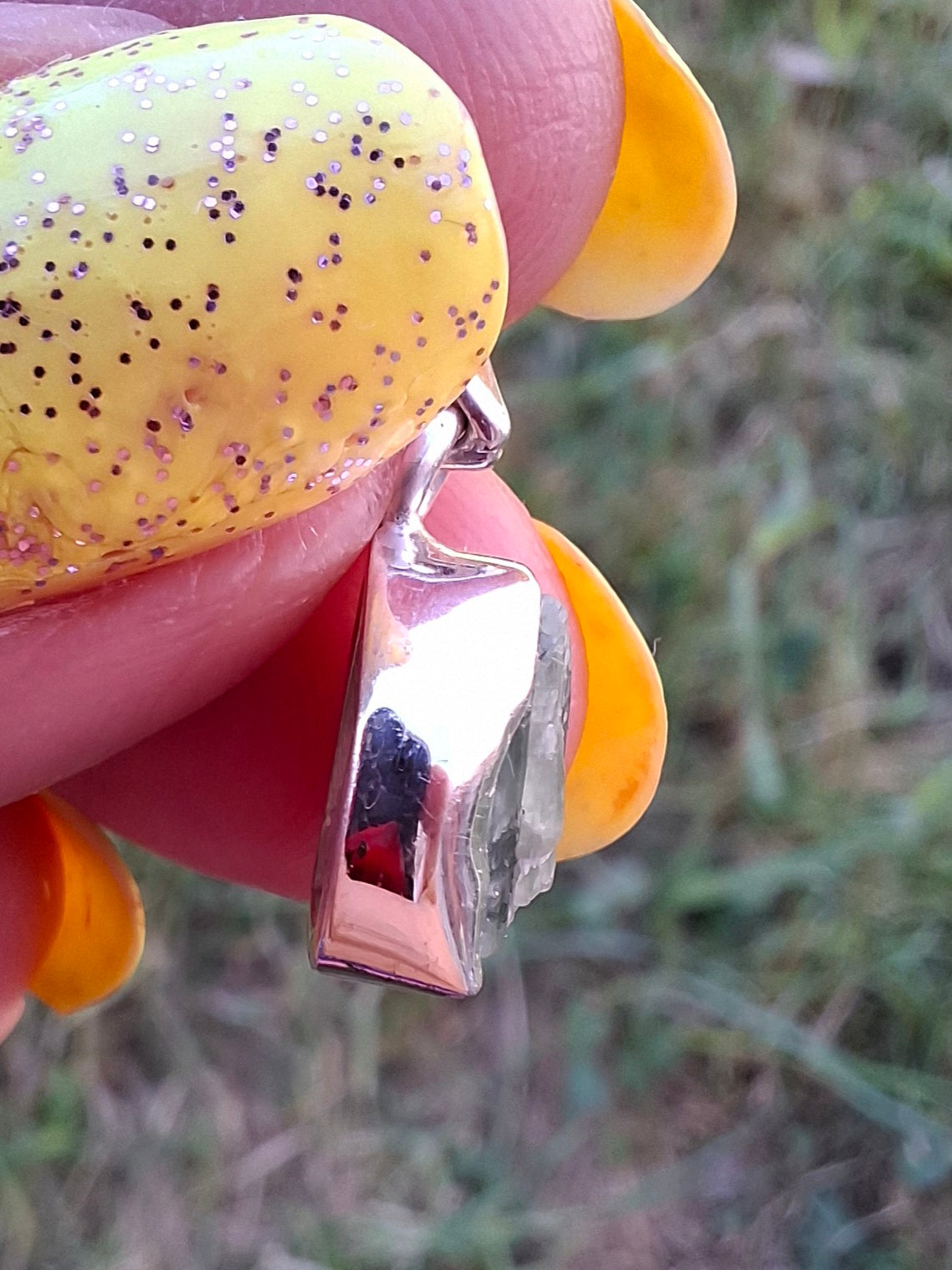 Green Tourmaline Pendant, 925 Silver, Crystal (Ref: GT9)