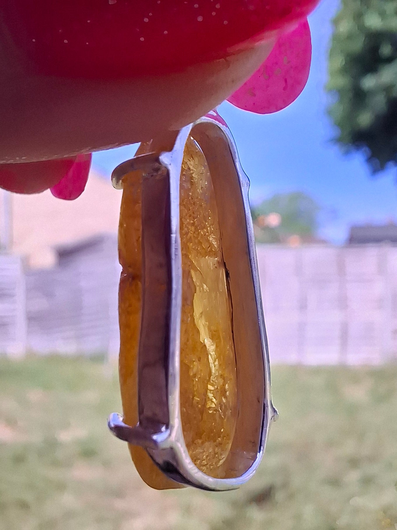 Baltic Amber Pendant, 925 Silver, Fossil (Ref: AP2)