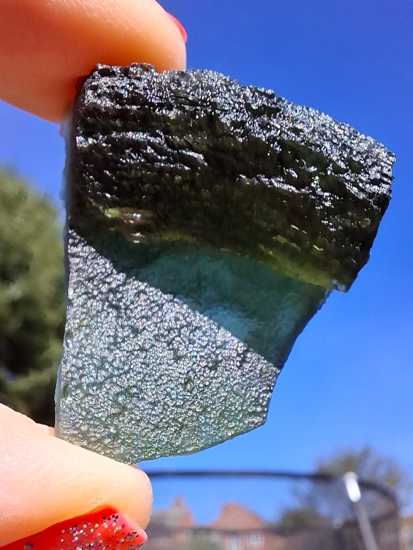 Moldavite Piece, SLAVCE, 13.52g, Tektite (Ref: 1178)