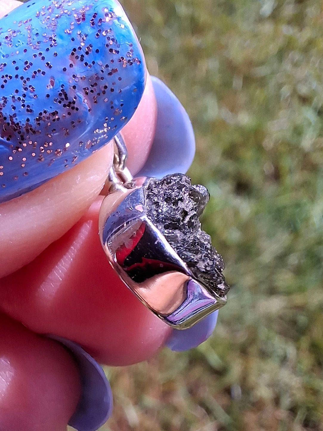 Moldavite Pendant, 925 Silver, Tektite (Ref: P64)