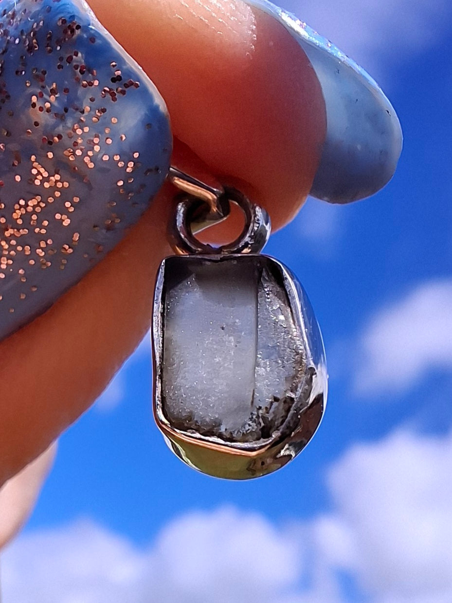 Moldavite Pendant, 925 Silver, Tektite (Ref: P80)