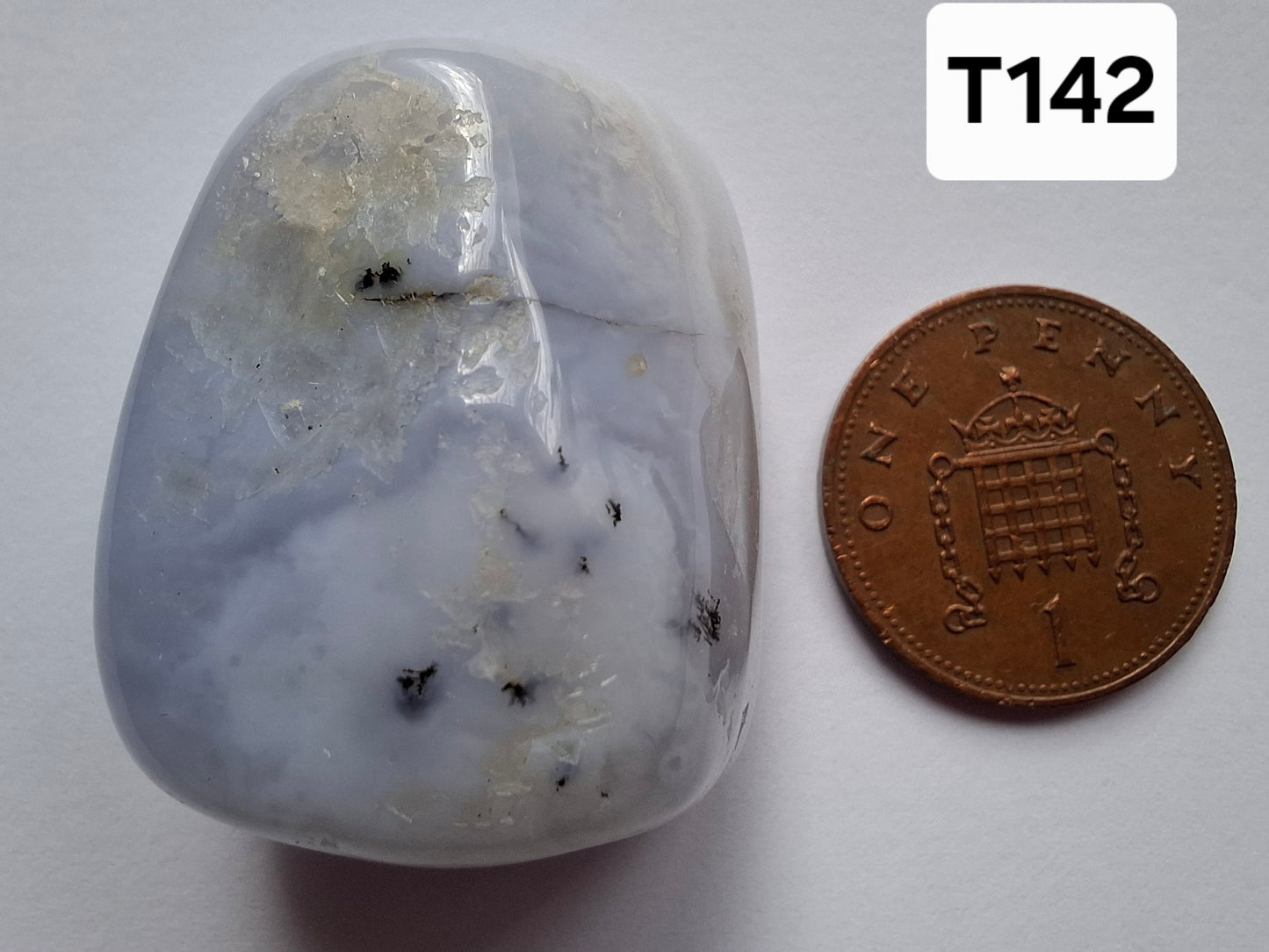 Blue Lace Agate, Tumble Stone, Crystal (Ref: T142)