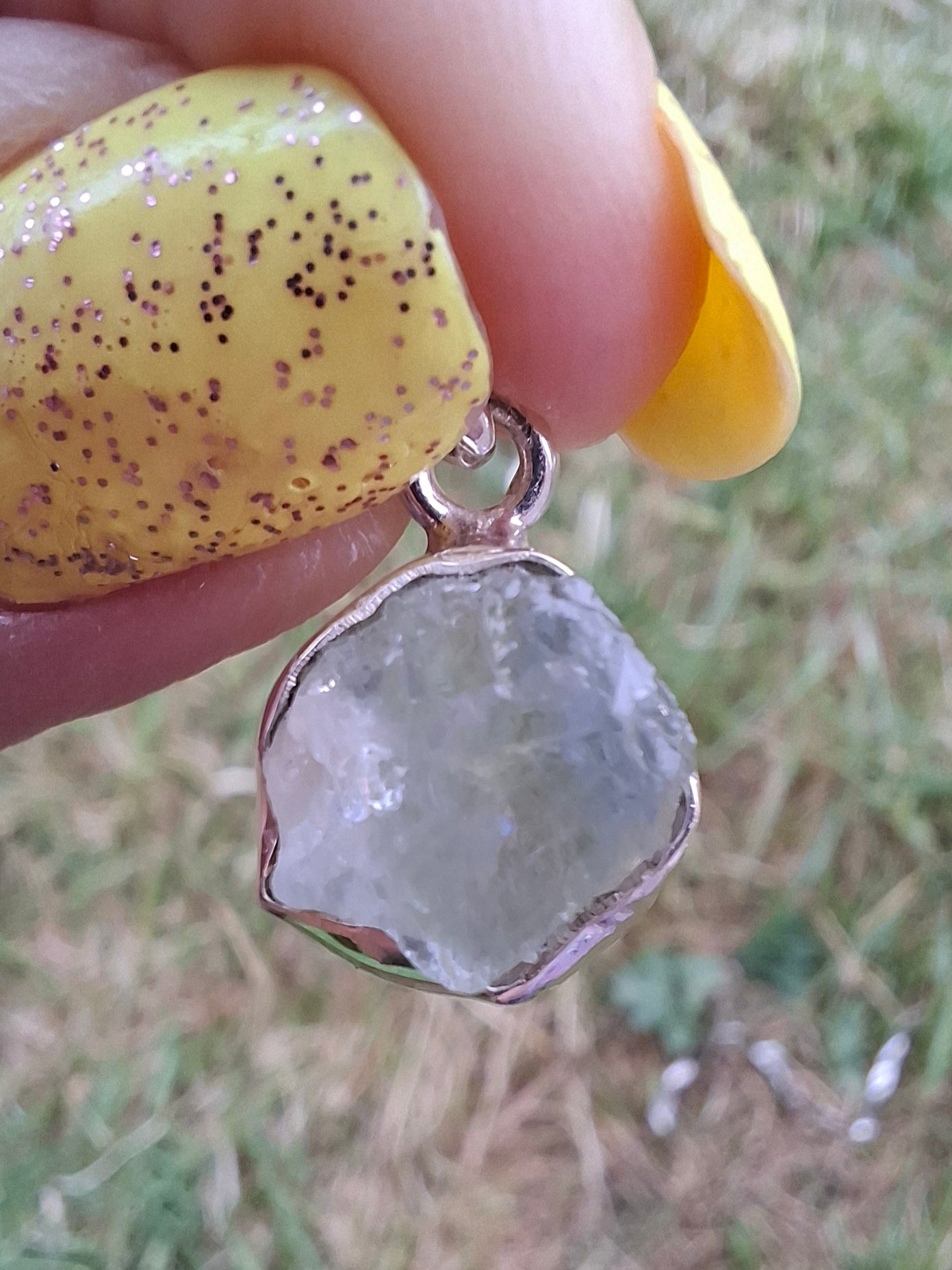Aquamarine Pendant, 925 Silver, Crystal (Ref: AQ18)