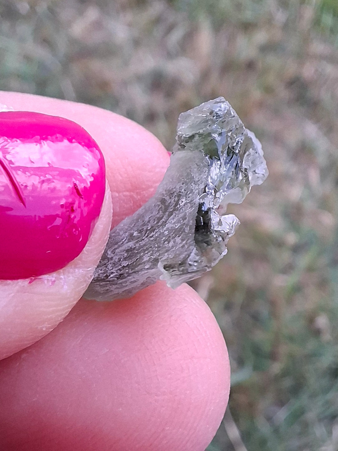 Moldavite Piece, SNOWFLAKE, FROSTED, BRUSNA, 0.92g, Tektite (Ref: 1499)