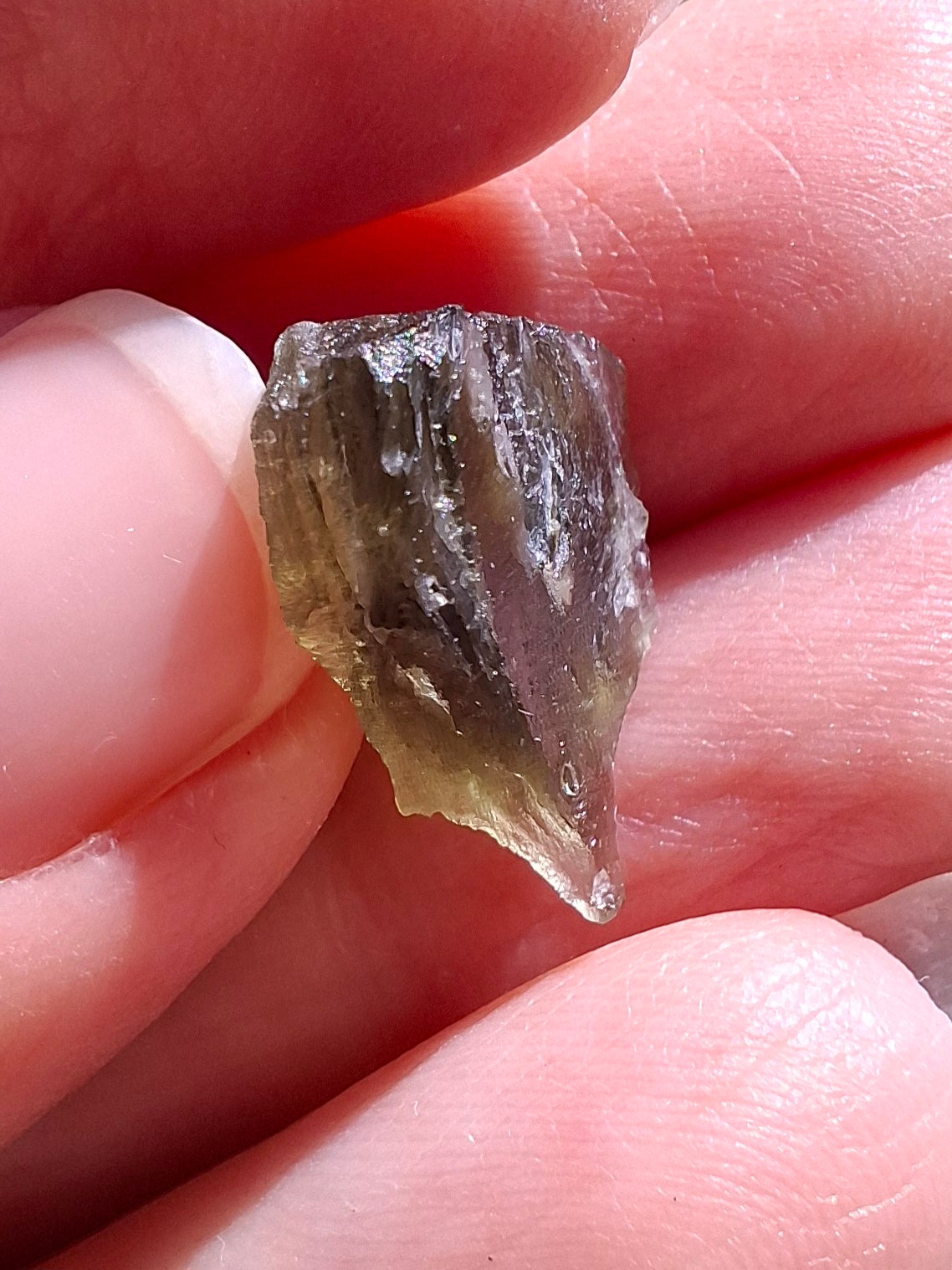 DRILLED, Moldavite Piece, 1.07g, Tektite (Ref: D15)