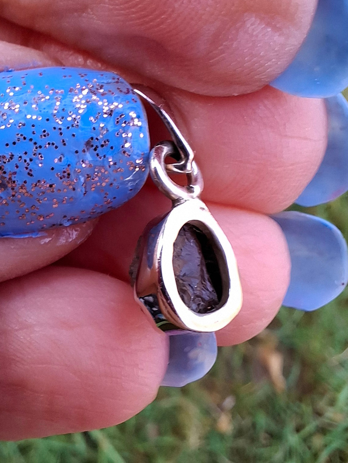 Moldavite Pendant, 925 Silver, Tektite (Ref: P56)