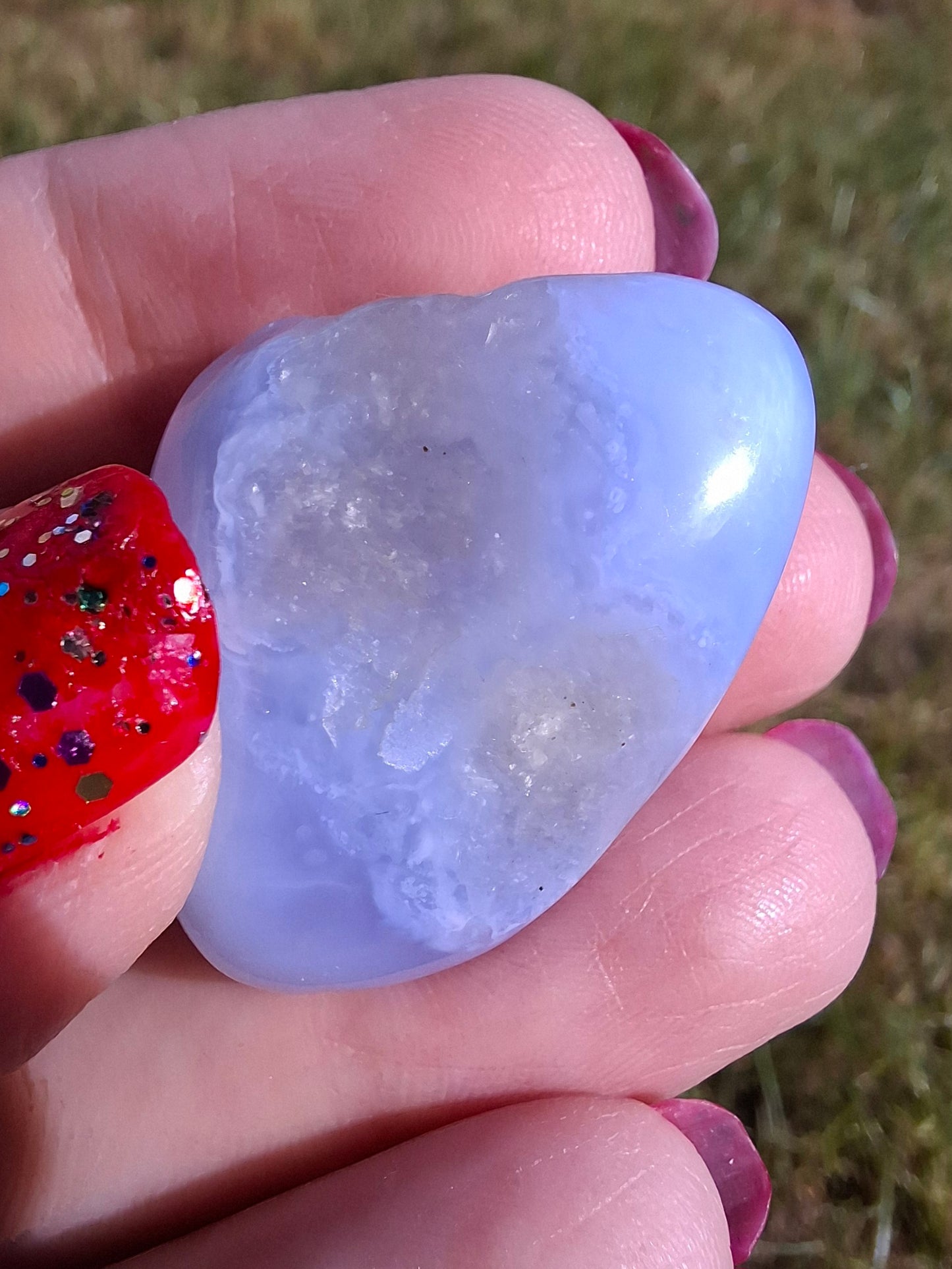 Blue Lace Agate, Tumble Stone, Crystal (Ref: T139)