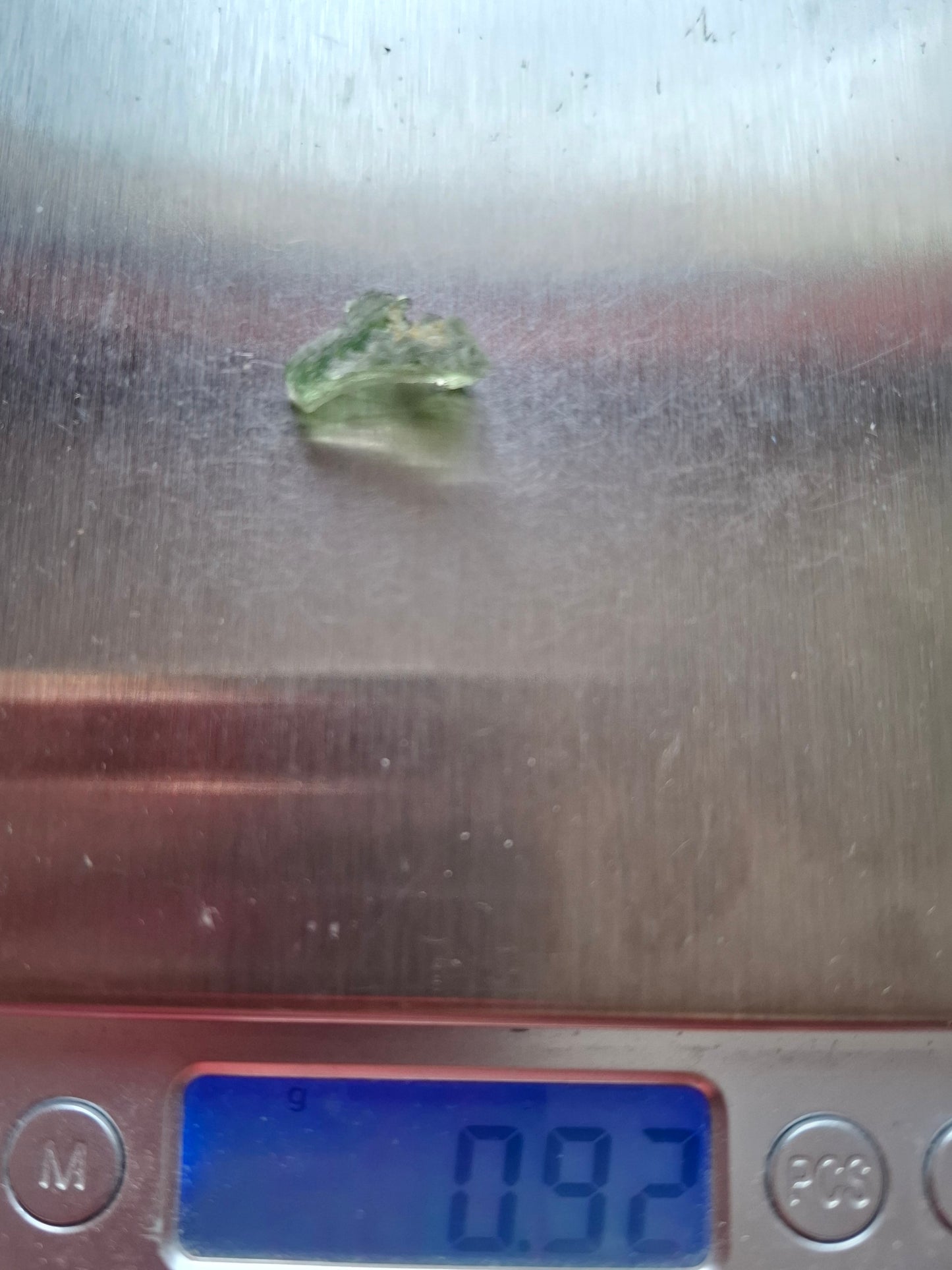 Moldavite Piece, SNOWFLAKE, FROSTED, BRUSNA, 0.92g, Tektite (Ref: 1499)