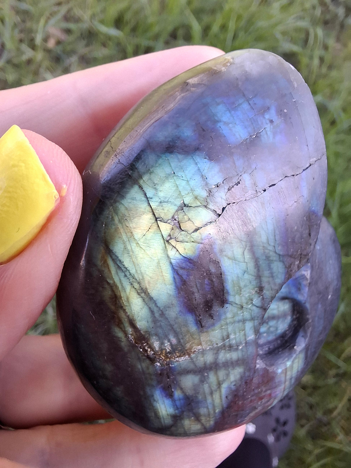 Labradorite Ammonite Carving, 111.66g, Crystal (Ref: laba3)