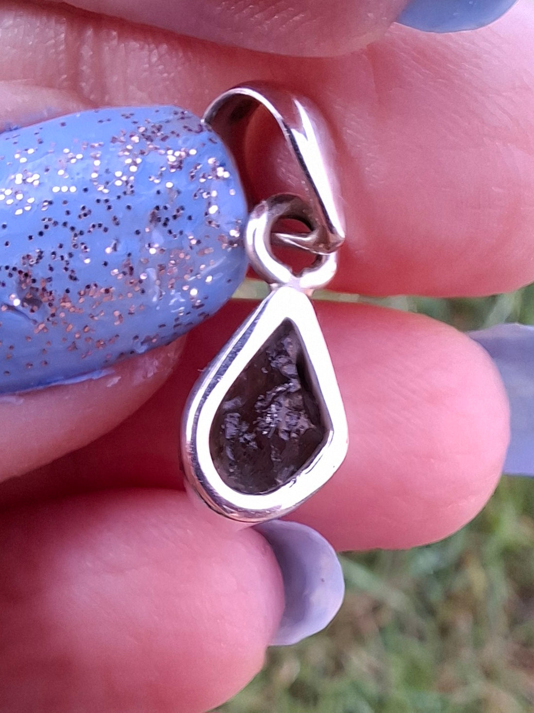Moldavite Pendant, 925 Silver, Tektite (Ref: P45)