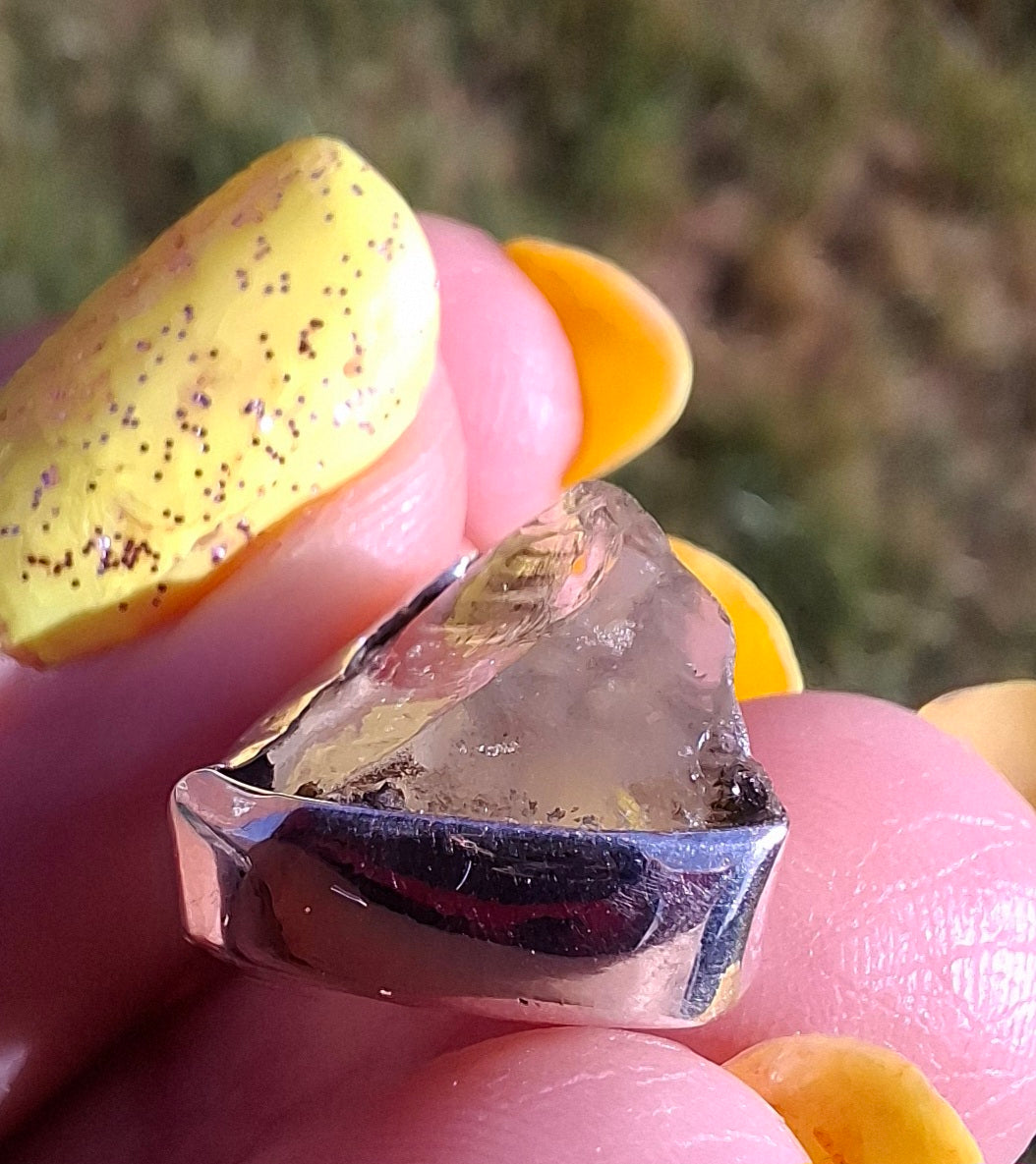 Libyan Desert Glass Pendant, 925 Silver, Tektite (Ref: LP101)