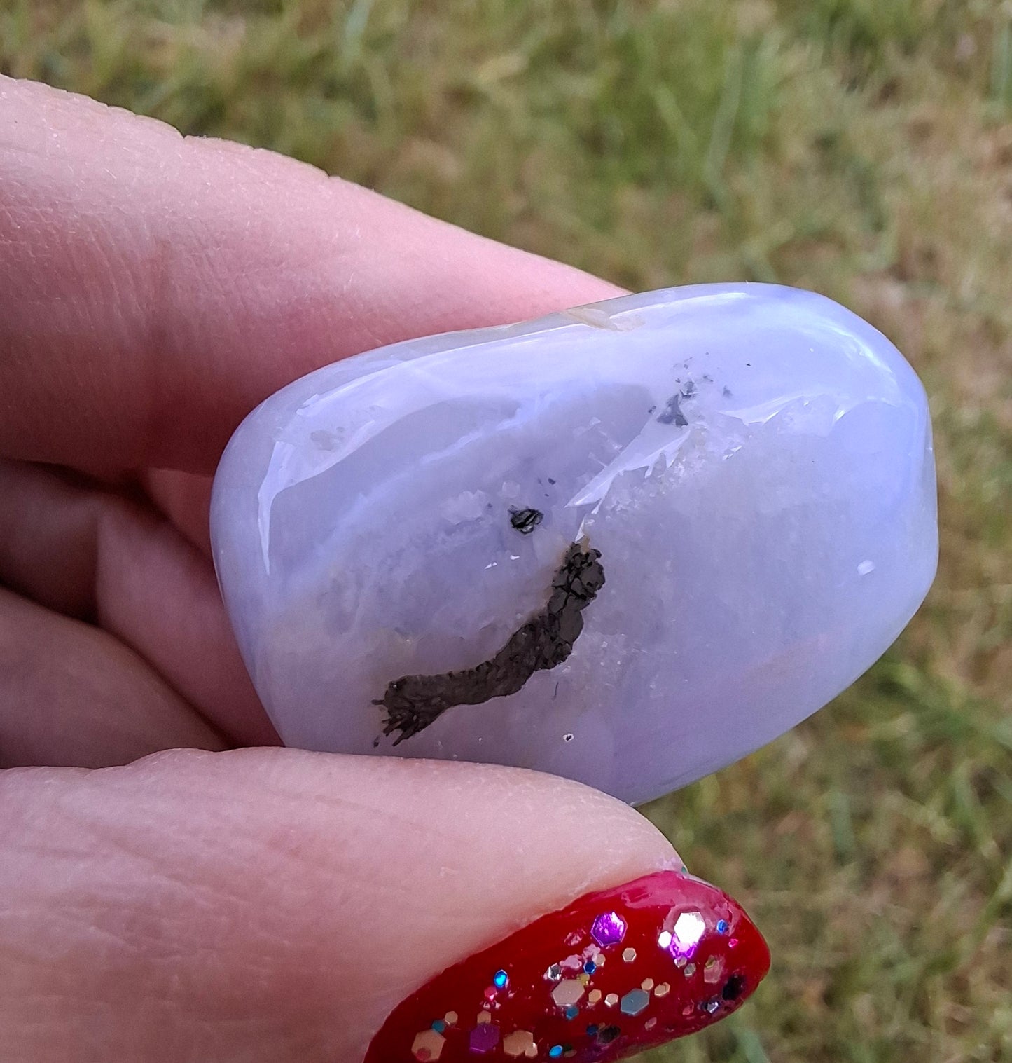 Blue Lace Agate, Tumble Stone, Crystal (Ref: T144)
