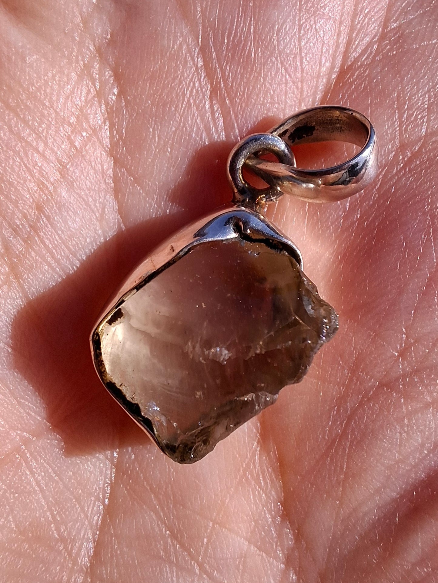 Libyan Desert Glass Pendant, 925 Silver, Tektite (Ref: LP113)