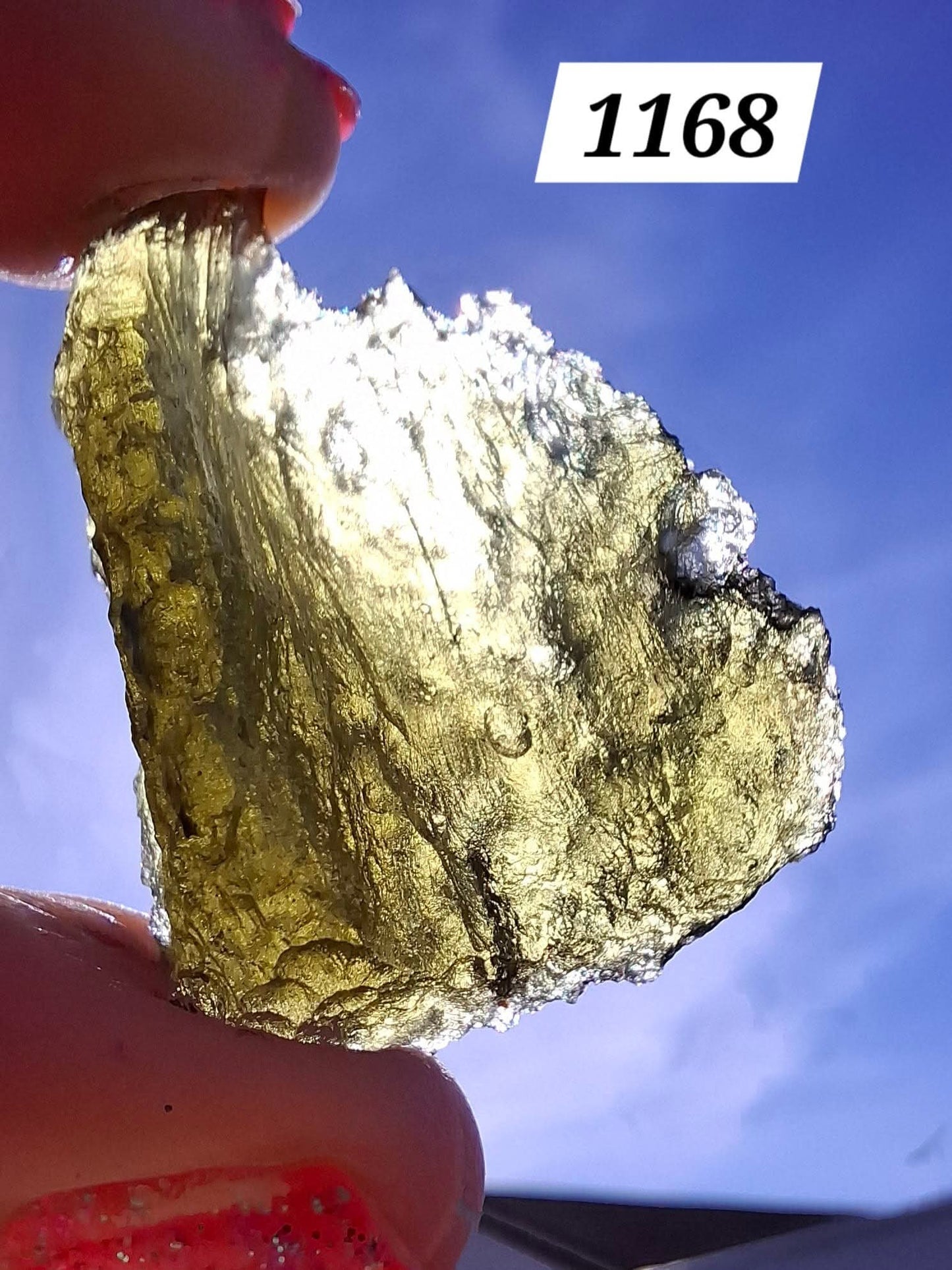 Moldavite Piece, CHLUM, 9.87g, Tektite (Ref: 1168)