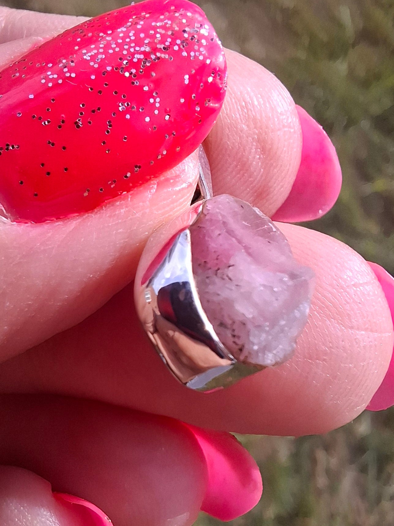 Pink Tourmaline Pendant, 925 Silver, Crystal (Ref: PT71)