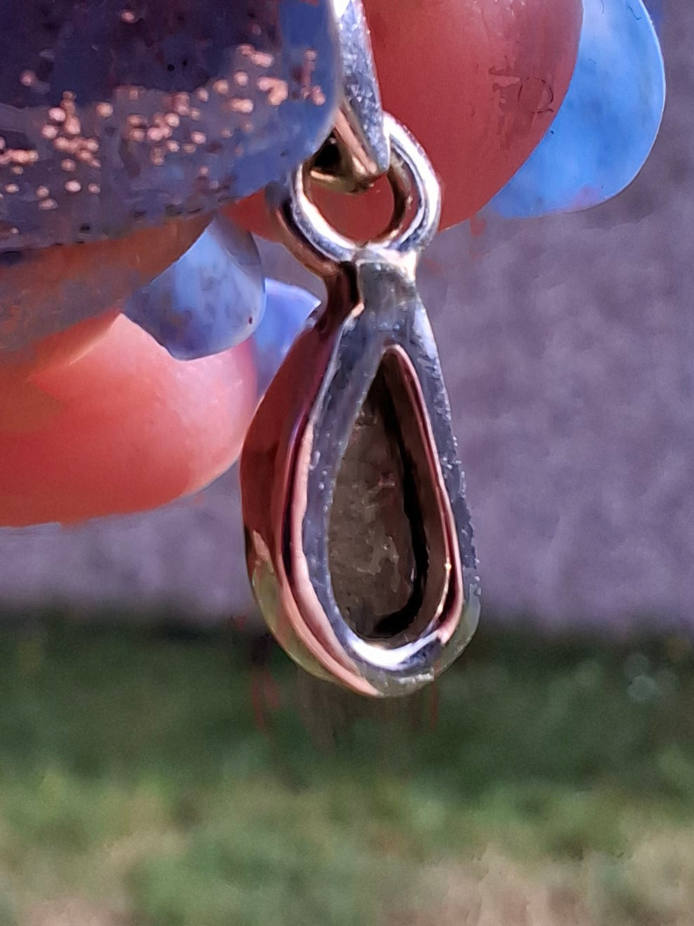 Moldavite Pendant, 925 Silver, Tektite (Ref: P32)