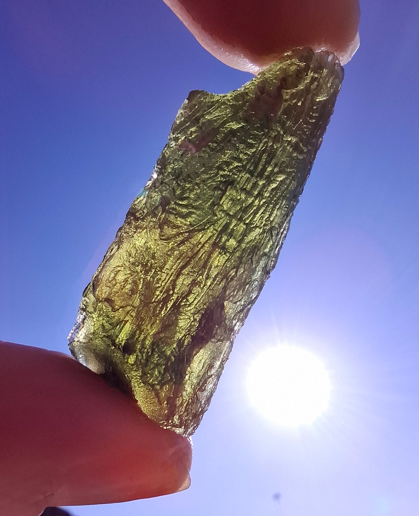 Moldavite Piece, NESMEN, 8.47g, Tektite (Ref: 1372)