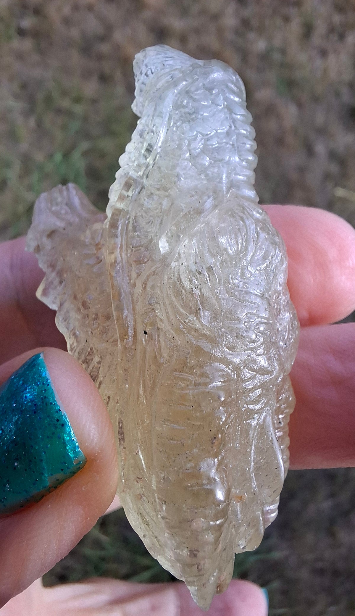 Libyan Desert Glass DRAGON HEAD carving, 22.42g, Tektite (Ref: Dragon 2)