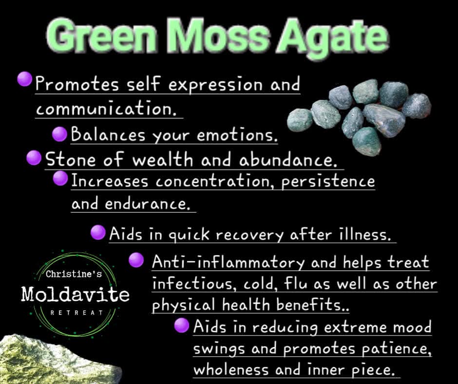 Green Moss Agate, Tumble Stone, Crystal (Ref: T167)
